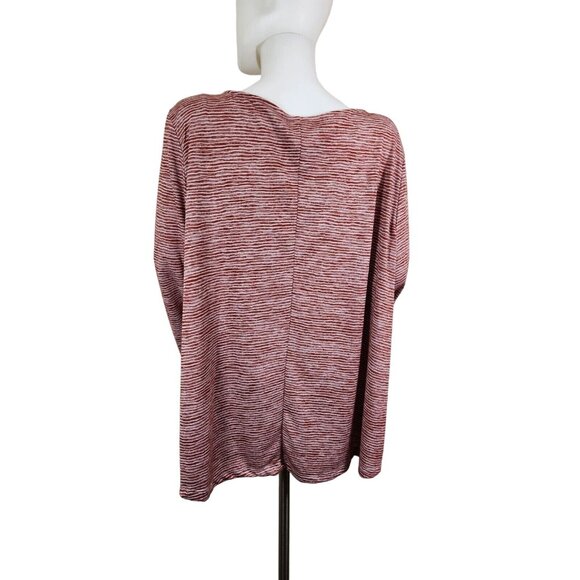 Ruby Rd Women's Plus Size 3X Top Blouse Crewneck 3/4 sleeve Brown Striped -25 - Picture 3 of 9